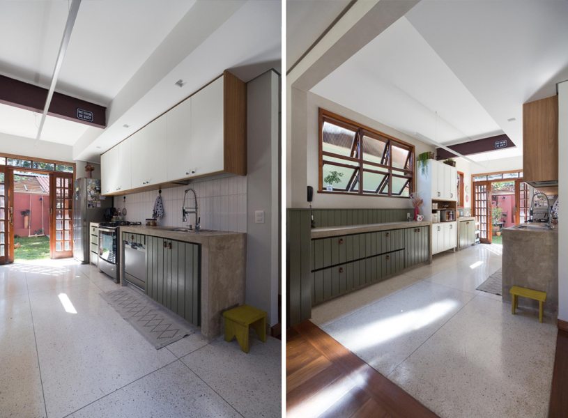 A amplia&ccedil;&atilde;o e integra&ccedil;&atilde;o da sala e da cozinha trouxeram mais ilumina&ccedil;&atilde;o e espa&ccedil;o, al&eacute;m de fazer a liga&ccedil;&atilde;o com o quintal, que passou a ser visto logo da entrada