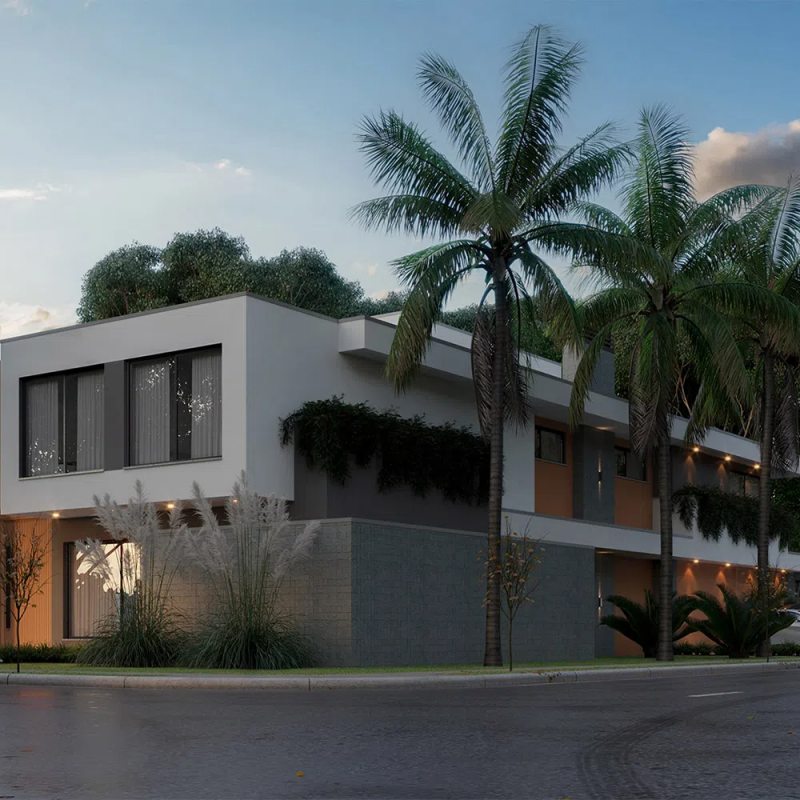 A Casa Atibaia com 464 m2 é o maior modelo da loja de casas: tem quatro vagas de garagem, 7 banheiros e valor de referência do metro quadrado em torno de R$ 4.600,00