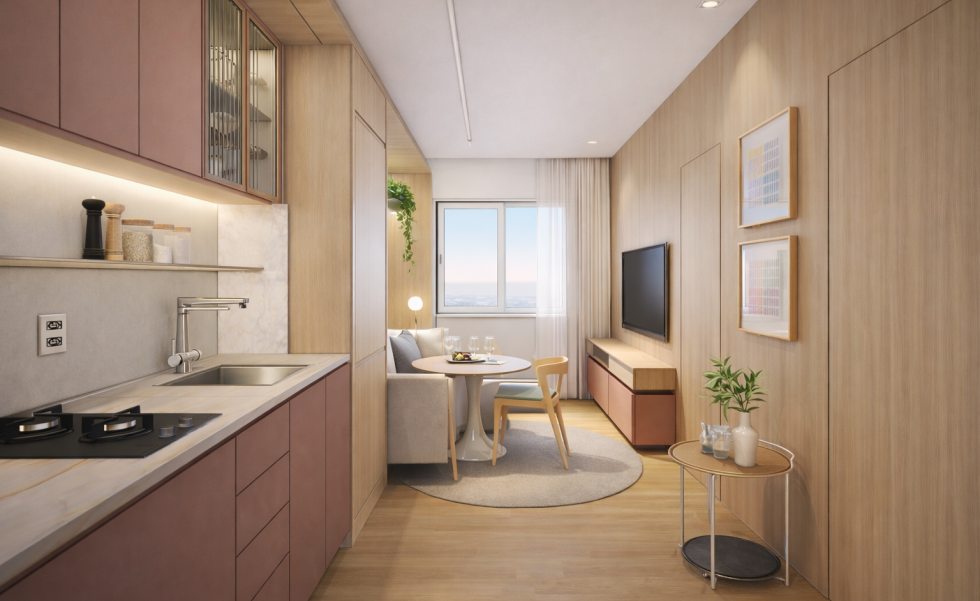 Estudos e parâmetros residenciais indicam de 18 a 37 m² como mínimo funcional ? uma metragem viável, embora associada a uma rotina mais compacta e menos flexível para múltiplas atividades. Projeto: Bellincanta Arquitetura 