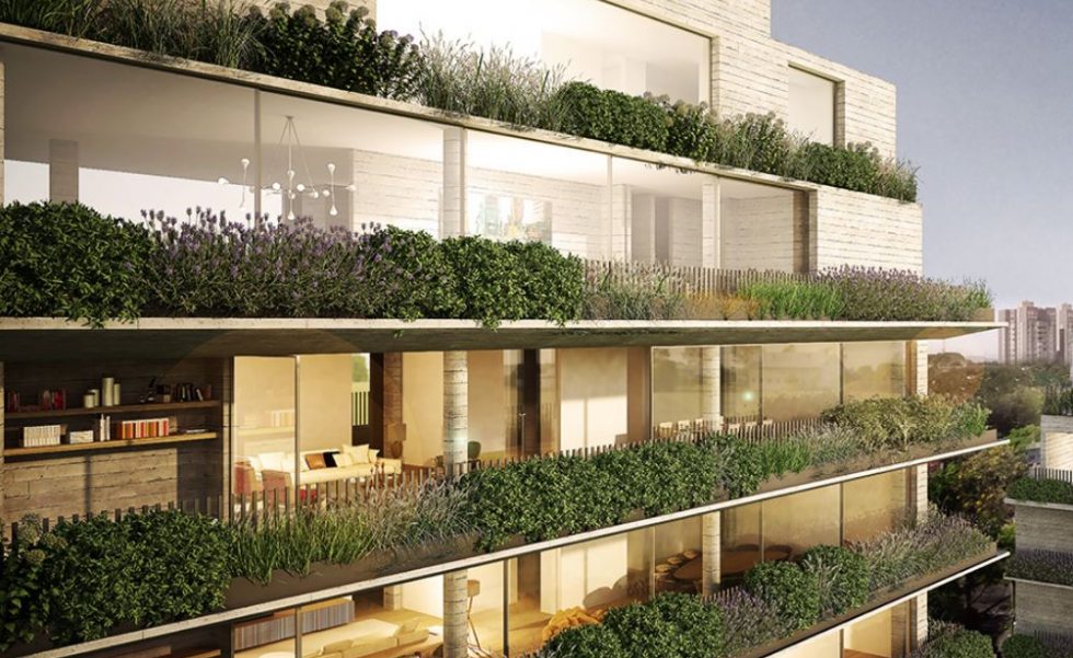 O edifício conta com jardins suspensos e arquitetura sustentável. O edifício conta com jardins suspensos e arquitetura sustentável.