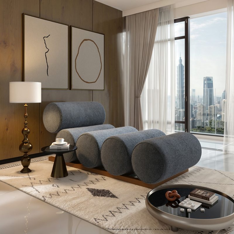 Espreguiçadeira Padang — Bux Inspiração nas ondas de Bali, com design fluido e estrutura que traduz o movimento natural da água.