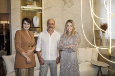 As arquitetas Juliana Marques e Roberta Lanza e o empresário Manoel Dias, da Todeschini Água Verde.