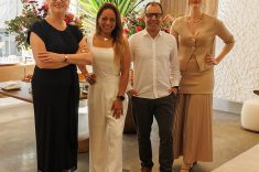 Os anfitriões: Rosicler Ribeiro de Campos, Alcione Borba, Rogério Lemos e Julia Campos Mulinari, da Casa Sul e Masotti