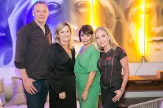 Os artistas Marcelo Conrado e Juliane Fuganti com a galerista Zilda Fraletti e a empresária Cris Mocelin.