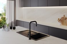 Torneira Urban - Black Matte + Cuba para cozinha Unic em Quartzo