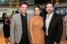 Bruno Astuto (CCO de malls da JHSF) com o casal Kelyne Campilongo e Paulo Campilongo