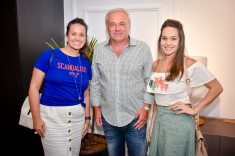 As arquitetas Luciana Olesko e Maria Fernanda Lorusso com o empresário Fernando Kersting